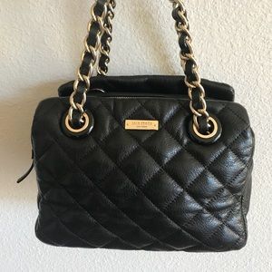 Kate Spade Sparkly Black Quilted Leather Bag